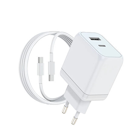 Woyax by Deji Gan 45W Type-C PD ve USB Süper Hızlı Şarj Aleti, 1.2M 60W-2A Type-C Şarj Kablosu