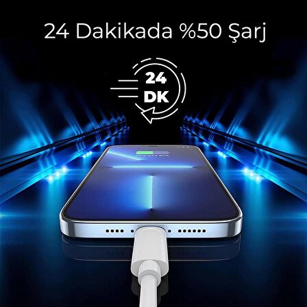 Woyax by Deji iPhone Uyumlu 25W PD Hızlı Şarj Aleti / Cihazı Lightning