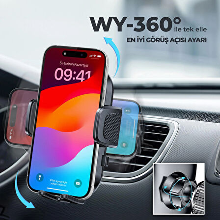 Woyax by Deji Kancalı Araç İçi Premium Telefon Tutucu - Araba Telefon Tutacağı Havalandırma İçin 