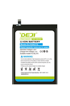 Deji Lenovo K6 Note Batarya Mucize Batarya Deji