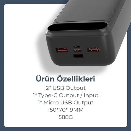 Woyax Powerbank 30000mah Hızlı 22.5w Taşınabilir Batarya Şarj Cihazı