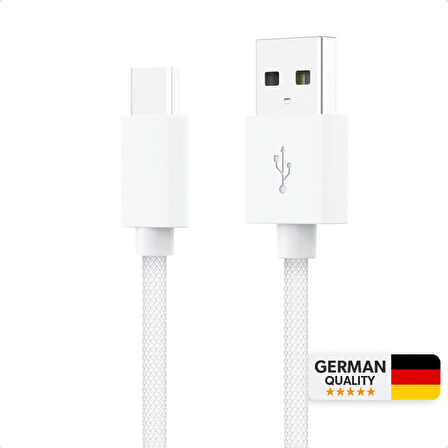 Woyax by Deji Xiaomi Kablo 120w Örgülü Hızlı Şarj ve Data Kablosu Type-C 1.2m BEYAZ