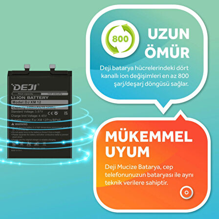 Deji Xiaomi Mi 12 Pro (5G) Uyumlu Mucize Batarya BP45