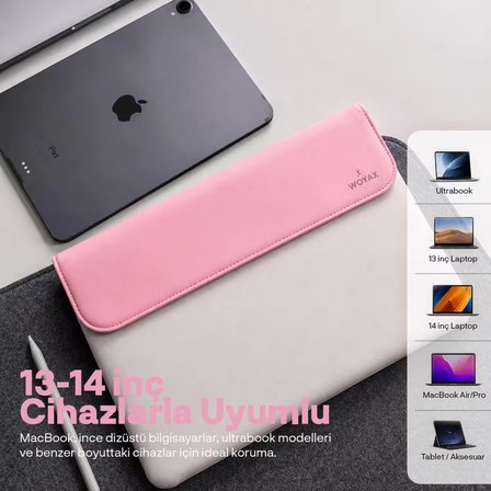 CleanFit 13-14 İnç Laptop Çantası Su Geçirmez MacBook Kılıfı iPad Tablet El Çantası