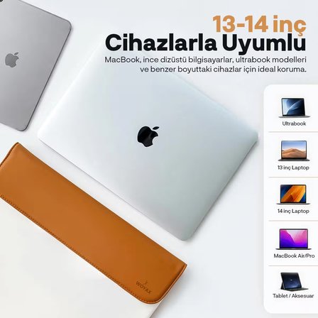 CleanFit 13-14 İnç Laptop Çantası Su Geçirmez MacBook Kılıfı iPad Tablet El Çantası