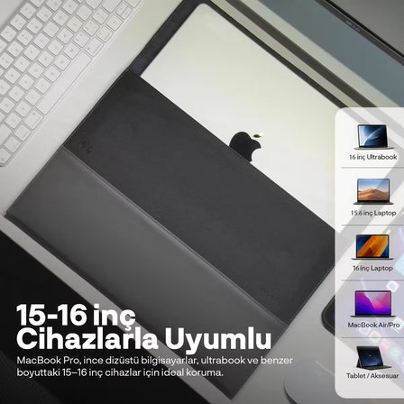 Woyax S-Touch 15-16 İnç NFC Özellikli Laptop Çantası Su Geçirmez MacBook Kılıfı iPad Tablet El Çantası