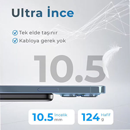 Woyax Magsafe Powerbank 5000 mAh QI2 Siyah Renk 20W Hızlı Taşınabilir Şarj Cihazı