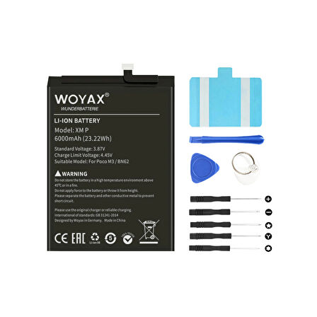 Woyax By Deji Xiaomi Uyumlu Poco M3 / Redmi 9t / Redmi Note 9 4g Mucize Batarya