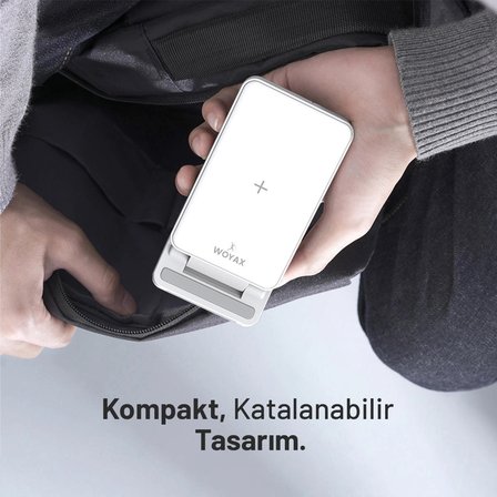 Woyax Kablosuz Şarj Standı Katlanabilir Huawei Watch iPhone Android Telefon Saat Kulaklık Uyumlu Wireless