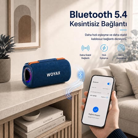 Woyax Taşınabilir Bluetooth Hoparlör, 30W Kablosuz Oval Speaker, Ses Bombası USB, TWS, 30W Güçlü Ses Bass Büyük Küçük Boy