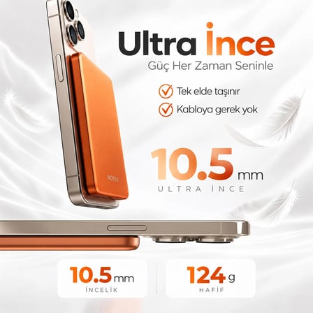Woyax Magsafe Powerbank 5000mAh Slim Hızlı Taşınabilir Batarya iPhone 11 12 13 14 15 16 17 Pro Max Samsung