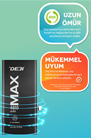 Deji iPhone 14 Plus Uyumlu Mucize Batarya 4810mAh