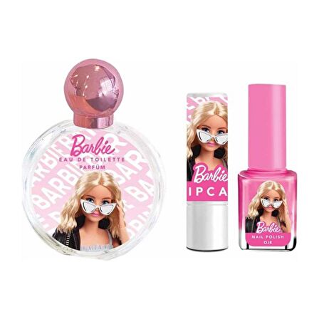 Barbie EDT Parfüm 50ML + Oje + Lipcare Dudak Koruyucu Hediye Seti