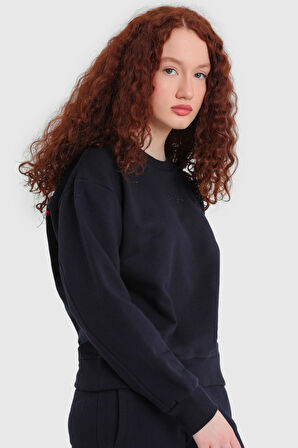 Kadın Yünlü Basic Sweatshirt - 18050