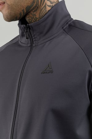 Airlife Power 22 CR Line Tam Boy Fermuarlı Erkek Dik Yaka Sweatshirt Füme