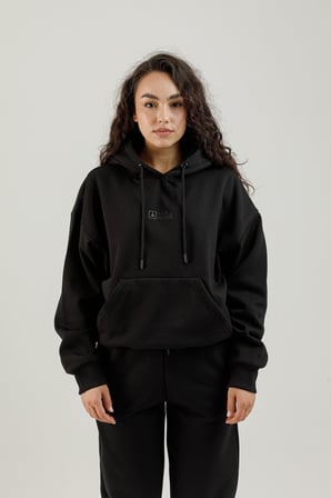 Airlife Bolder FZ.7 Kanguru Cepli Kadın Kapüşonlu Sweatshirt Siyah