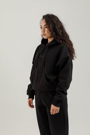 Airlife Bolder FZ.7 Kanguru Cepli Kadın Kapüşonlu Sweatshirt Siyah