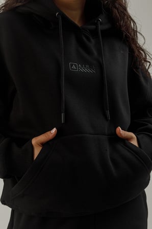 Airlife Bolder FZ.7 Kanguru Cepli Kadın Kapüşonlu Sweatshirt Siyah