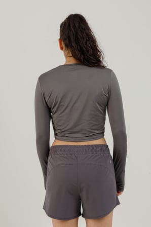 Airlife Sportswear Uzun Kollu Kadın Sporcu Tişörtü Smoked