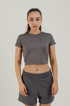 Airlife Sportswear Kısa Kollu Kadın Sporcu Tişörtü Smoked