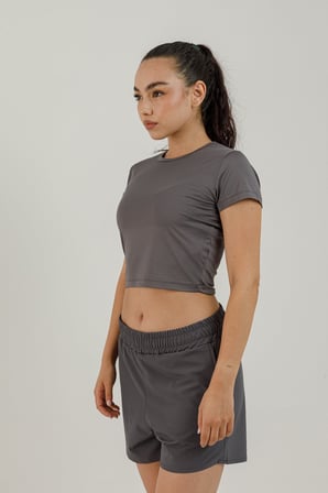 Airlife Sportswear Kısa Kollu Kadın Sporcu Tişörtü Smoked