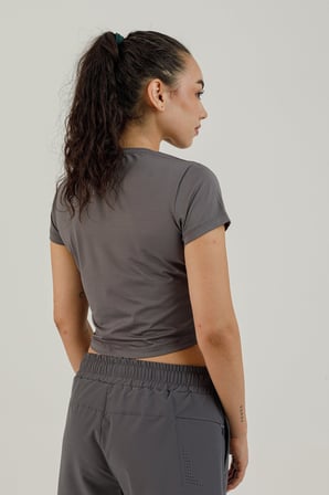 Airlife Sportswear Kısa Kollu Kadın Sporcu Tişörtü Smoked