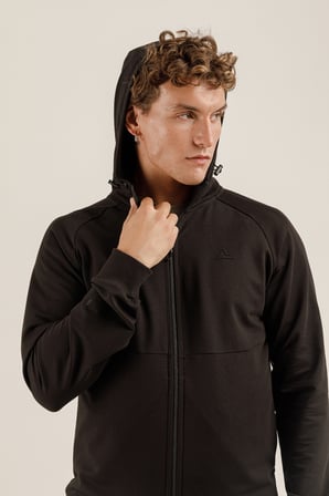 Airlife Saturn UR7 Pro I Tam Boy Fermuarlı Erkek Kapüşonlu Sweatshirt Siyah