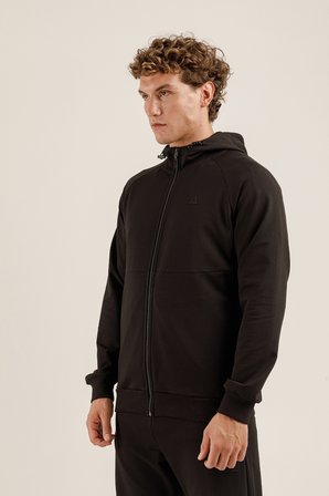 Airlife Saturn UR7 Pro I Tam Boy Fermuarlı Erkek Kapüşonlu Sweatshirt Siyah