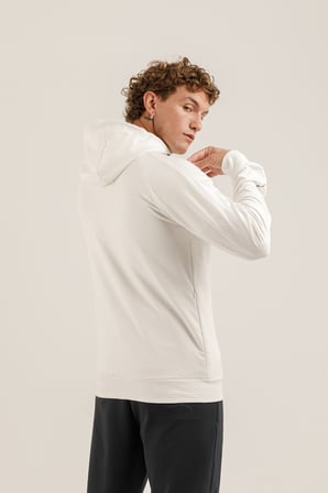 Airlife Saturn UR7 Pro I Tam Boy Fermuarlı Erkek Kapüşonlu Sweatshirt Beyaz