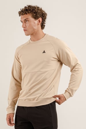 Airlife Saturn UR7 Pro I Sıfır Yaka Erkek Sweatshirt Bej