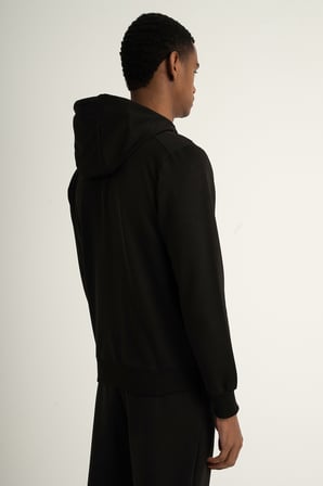 Airlife Sports Club SZ 3 Erkek Kapüşonlu Tam Boy Fermuarlı Sweatshirt Siyah
