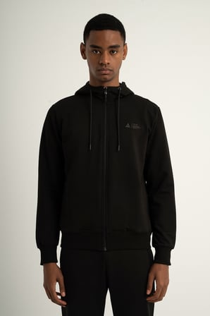 Airlife Sports Club SZ 3 Erkek Kapüşonlu Tam Boy Fermuarlı Sweatshirt Siyah