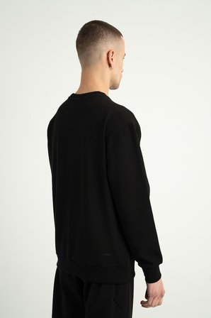 Airlife Foursquare Erkek Sıfır Yakalı Sweatshirt Siyah