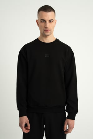 Airlife Foursquare Erkek Sıfır Yakalı Sweatshirt Siyah