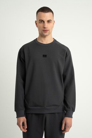 Airlife Foursquare Erkek Sıfır Yakalı Sweatshirt Smoked
