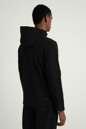 Airlife Foursquare Erkek Kapüşonlu Tam Boy Fermuarlı Sweatshirt Siyah