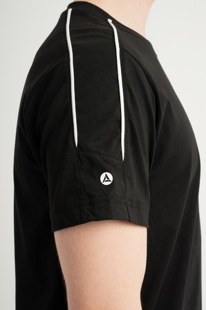 Airlife Stripe Agp 4 Kısa Kollu Ve Şerit Detaylı Erkek Tişörtü Siyah