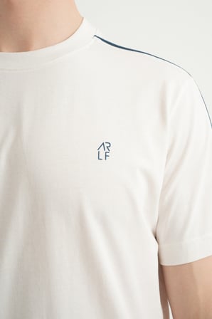 Airlife Stripe Agp 4 Kısa Kollu Ve Şerit Detaylı Erkek Tişörtü Beyaz