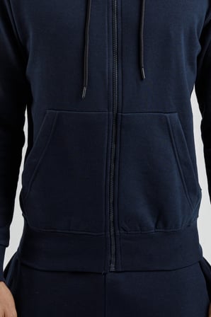 Airlife Sportswear Erkek Kapüşonlu ve Tam Boy Fermuarlı Sweatshirt Lacivert