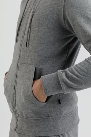 Airlife Sportswear Erkek Kapüşonlu ve Tam Boy Fermuarlı Sweatshirt Titanyum
