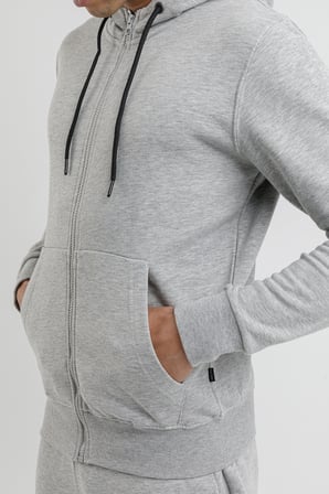 Airlife Sportswear Erkek Kapüşonlu ve Tam Boy Fermuarlı Sweatshirt Gri