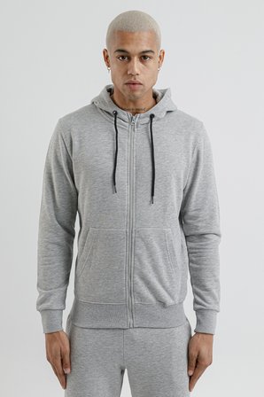 Airlife Sportswear Erkek Kapüşonlu ve Tam Boy Fermuarlı Sweatshirt Gri
