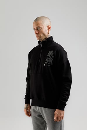 Airlife Sportswear Erkek Dik Yakalı ve Yarım Fermuarlı Sweatshirt Siyah