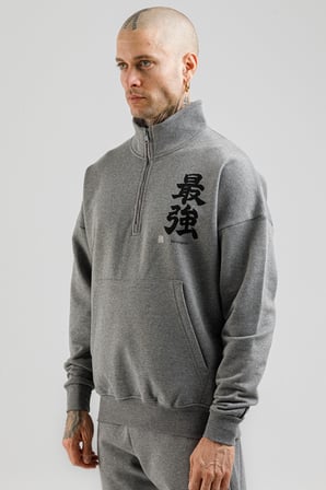 Airlife Sportswear Erkek Dik Yakalı ve Yarım Fermuarlı Sweatshirt Titanyum