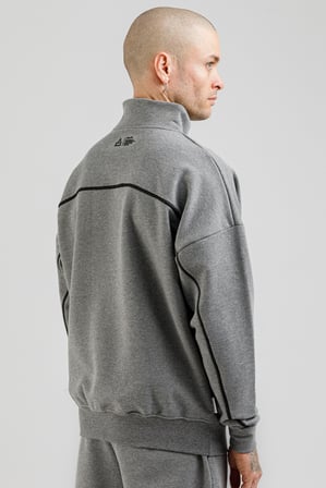 Airlife Sportswear Erkek Dik Yakalı ve Yarım Fermuarlı Sweatshirt Titanyum