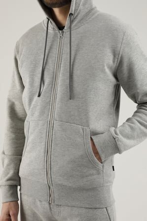 Airlife Sportswear Erkek Kapüşonlu Fermuarlı Sweatshirt Gri