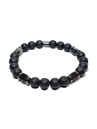 JTSS25DOB1520 LAV HEMATİT SİYAH JANTİ DOĞALTAŞ BİLEKLİK