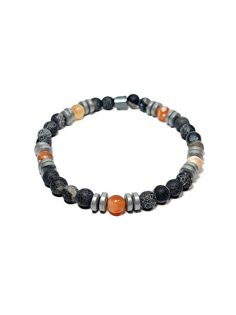 JTSS25DOB1531 AKİK HEMATİT ÇOK RENKLİ JANTİ DOĞALTAŞ BİLEKLİK