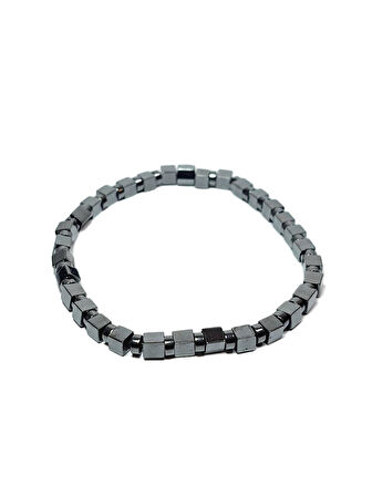 JTSS25DOB1540 HEMATİT GRİ JANTİ DOĞALTAŞ BİLEKLİK