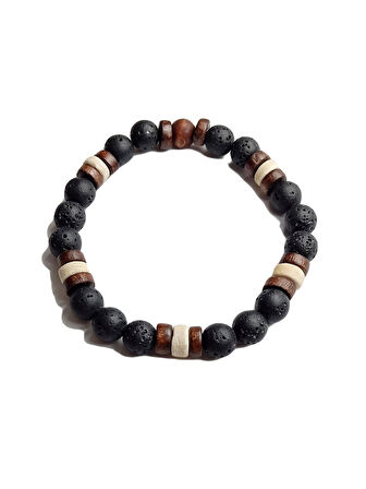 JTSS25DOB1568 MAZI AĞACI LAV SİYAH JANTİ DOĞALTAŞ BİLEKLİK